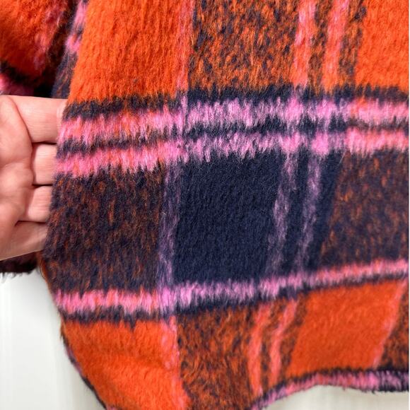 Panache Apparel Plaid Shacket Wool Blend Sz M Swiftie Life of Showgirl Oversized - Picture 4 of 12